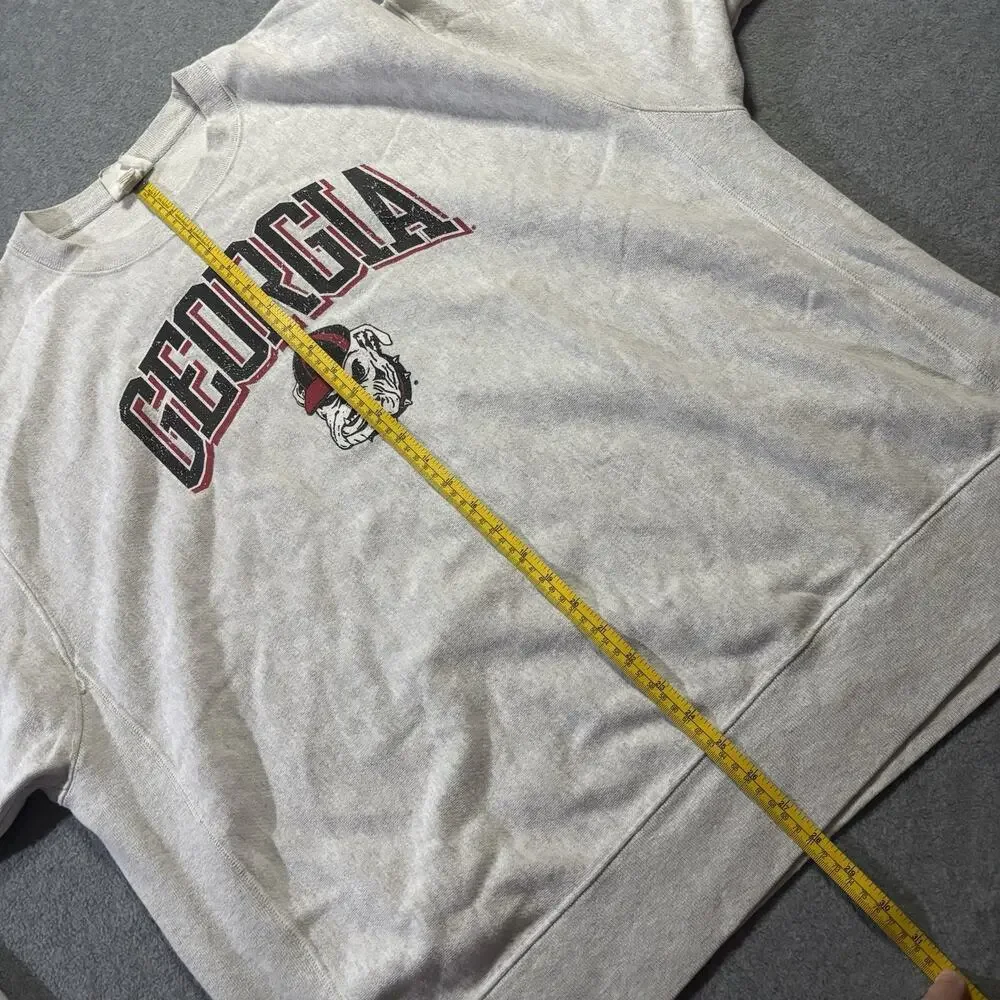 Vintage Champion Reverse Weave Georgia Bulldogs Crewneck Sweatshirt Gray 2XL